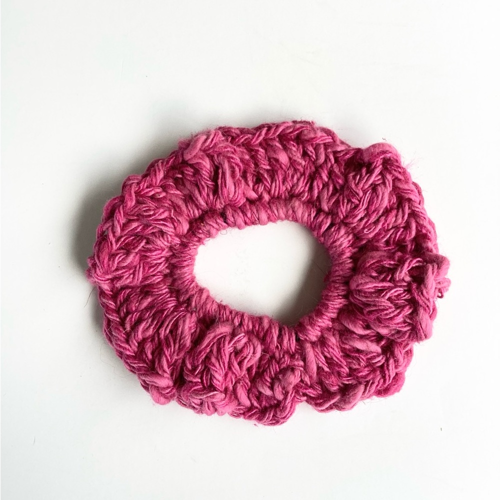 Hair Accessories Scrunchies Hand Crafted Mohair Silk Blue Purple Mauve Crochet - Picture 7 of 11